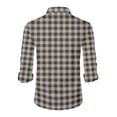 thumbnail image 3 of Dwelliawo Men's Plaid Button Down Shirt Plaid Flannel Shirts Long Sleeve Button Down Shirt Retro Lightweight Shirt Fall Tops with Pocket Black XL, 3 of 3