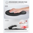 thumbnail image 2 of Nvzi-c Mouse Pad Wrist Support, Comfortable Mouse Pad Wrist Rest, Relieve Wrist Pain Gel Mouse pad, Non-Slip Rubber Base Mousepad for Laptop, Computer, Prefect for Office & Home（Gray）, 2 of 3