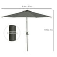 thumbnail image 3 of Outsunny 9ft Solar Patio Umbrella with LED Lights Tilt Canopy, Grey, 3 of 10