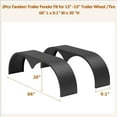 thumbnail image 2 of COZONY Double Tandem Trailer Fenders, Teardrop Enclosed Trailer Fender Replacement, Plate Tandem Axle Fenders for 13-15" Wheels, Black, 2 of 7