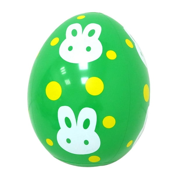 Huevo de Pascua inflable de PVC, colorido, decorativo, 27 x 35 cm Verde