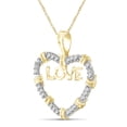 thumbnail image 2 of JewelersClub 14K Gold Plated Heart Necklace with Accent White Diamonds | Jewelry Pendant Necklaces for Women White Diamonds & 18 inch Rope Chain with Spring Clasp, 2 of 4