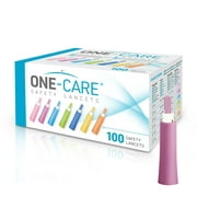 ONE-CARE Safety Lancets, Contact-Activated, 28G x 1.8mm, Box of 100