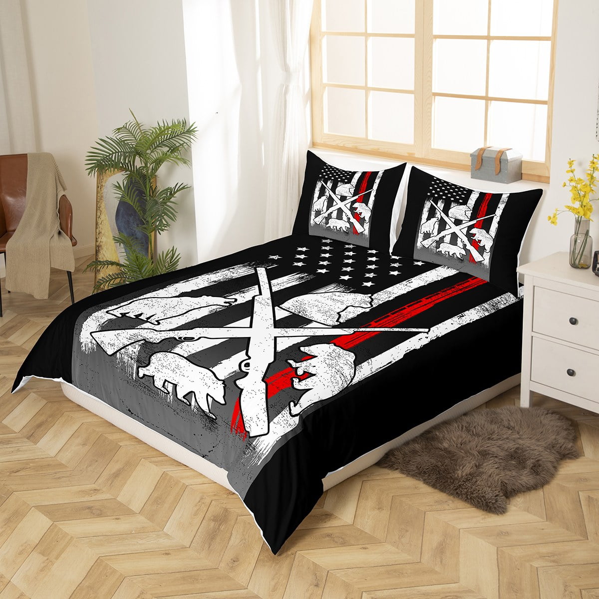.com: Homewish Rustic Farmhouse Duvet Cover Sets Twin Size,Farm Life  Themed Bedding Set 2pcs for Kids Teens Adults Room Decor,Red Barn Comforter  Cover Animals Black Silhouette Quilt Cover,1 Pillowcase : Home 