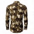 thumbnail image 4 of Moon Logo Mens Shirts Long Sleeve Buttons V-Neck Hawaiian Shirt Top, 4 of 4