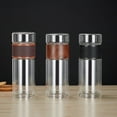 thumbnail image 4 of JIEMUCES Glass Tea Infuser Bottle Double Glazing Tea Cup Stainless Steel Filter Leak-Proof Design Temperature Resistant Tea Water Separation Portable Tea Infuser Flask for Office Travel, 4 of 8