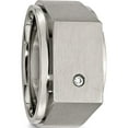 thumbnail image 6 of Titanium Brushed And Polished Cz Signet Ring (Size 9) Made In China tb427-9, 6 of 6