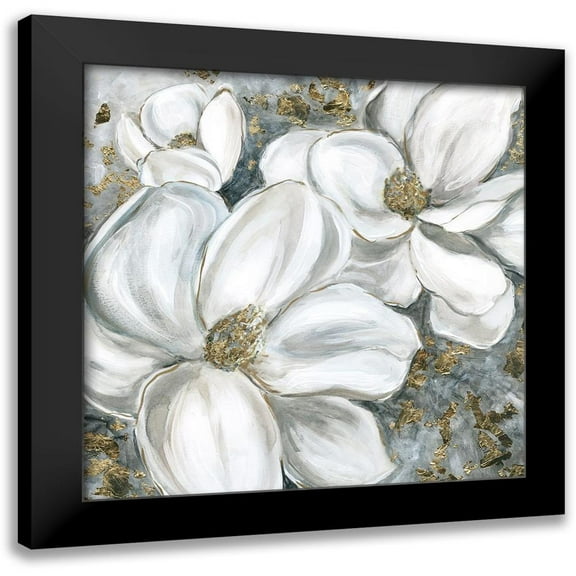 Robinson, Carol 12x12 Black Modern Framed Museum Art Print Titled - Majestic Magnolias