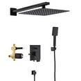 thumbnail image 1 of SOKA Black Shower Faucet Set 10 Inch Rainfall Shower Head &amp; High Pressure Handheld Shower Head Rain Shower System Shower Trim Kit with Valve Pressure Balance Wall Mount Square Shower C, 1 of 8