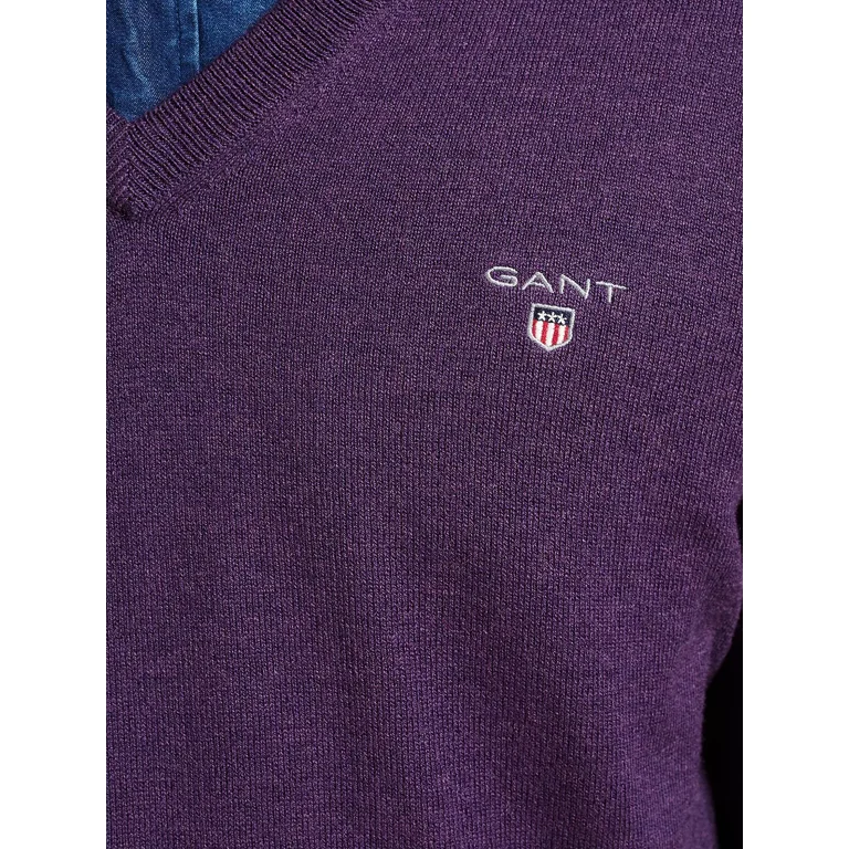 GANT Dark Purple Cotton Triangle Texture Half Zip Sweater Pullover Size M