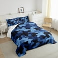 thumbnail image 3 of jejeloiu Rustic Camouflage Bedding Comforter Set,Farmhouse Camo Hunting Twin Comforter Sets,Blue Black Bedding Set For Men Women,Super Cozy Room Decor,2-Piece, 3 of 8