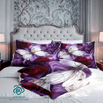 thumbnail image 3 of JOLOSERE Butterfly Roses Comforter King Set, 3-Piece Romantic Rose Butterfly Purple Bedding Comforter Set for Adults All Season, 3 of 9