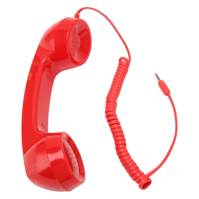 Retro Phone Handset, 3.5mm Radiation Proof Handheld Cell Phone Receiver, One Touch ,with Volume Control, Can Be for Cell Phone Computer