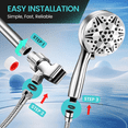 thumbnail image 5 of Scootworks Shower Head, 10 Spray Setting Detachable Shower Head with Handheld, HandHeld Shower Head for Bathroom Tub with 59 inch Hose Stainless Steel and Adjustable Holder, 5 of 8