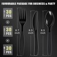 thumbnail image 2 of Plastic Cutlery Set 90 Pieces,30 Plastic Forks,Knives and Plastic Spoons,Reusable Plastic Cutlery Black and Robust Cutlery Sets for Birthday Party Barbecue Party Wedding ect (Black), 2 of 7
