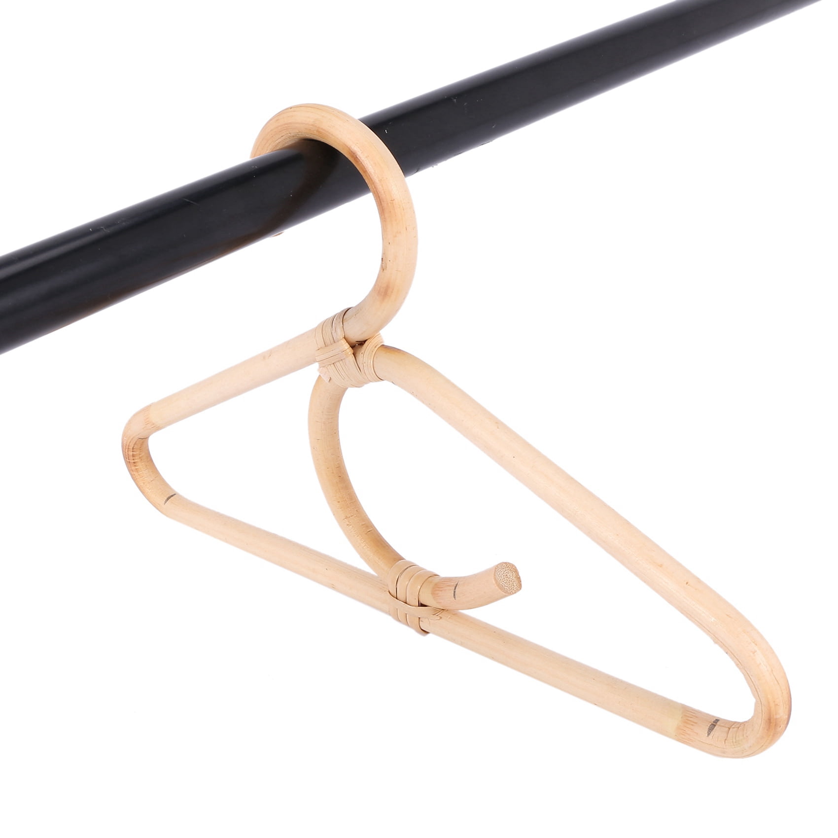 4X Rattan Clothes Hanger Style Kids Garments Organizer Rack Children Hanger Kids Room Decoration Hanger for Clothes