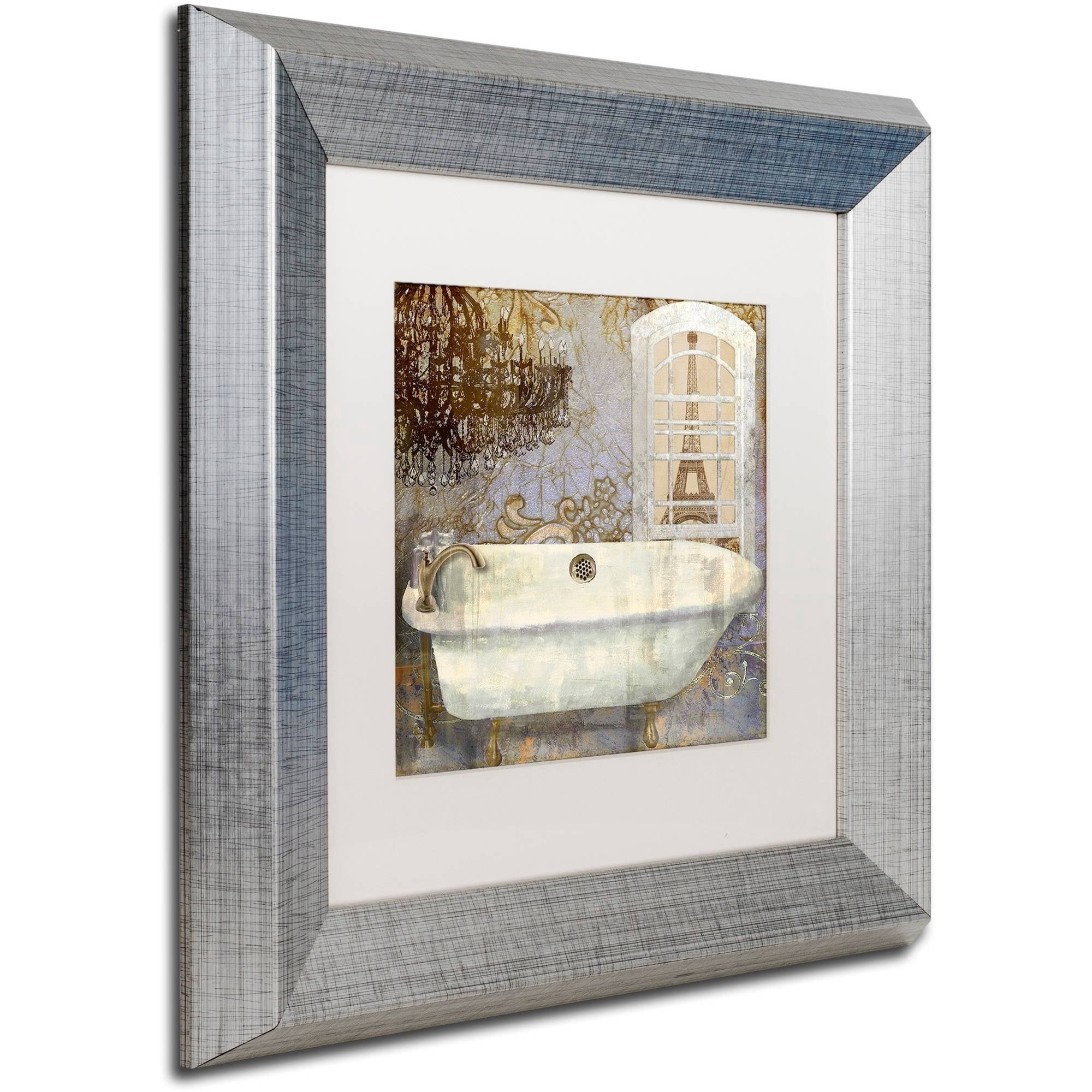 Trademark Fine Art "Salle de Bain I" Canvas Art by Color Bakery White Matte, Silver Frame