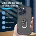 thumbnail image 6 of Compatible for Apple iPhone 15 Pro Case with Tempered Glass Screen Protector,Heavy-Duty Tough Rugged Phone Case Cover with Ring Holder Kickstand for iPhone 15 Pro (6.1", 2023) [Black], 6 of 7
