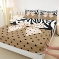 thumbnail image 3 of Homewish Cartoon Ribbon 4 Pieces Queen Sheet Sets for Adults Female Men Women,Black Brown Ultra Soft Flat Sheet,Cute Polka Dots Queen Fitted Sheet,Breathable Home Decor, 3 of 7