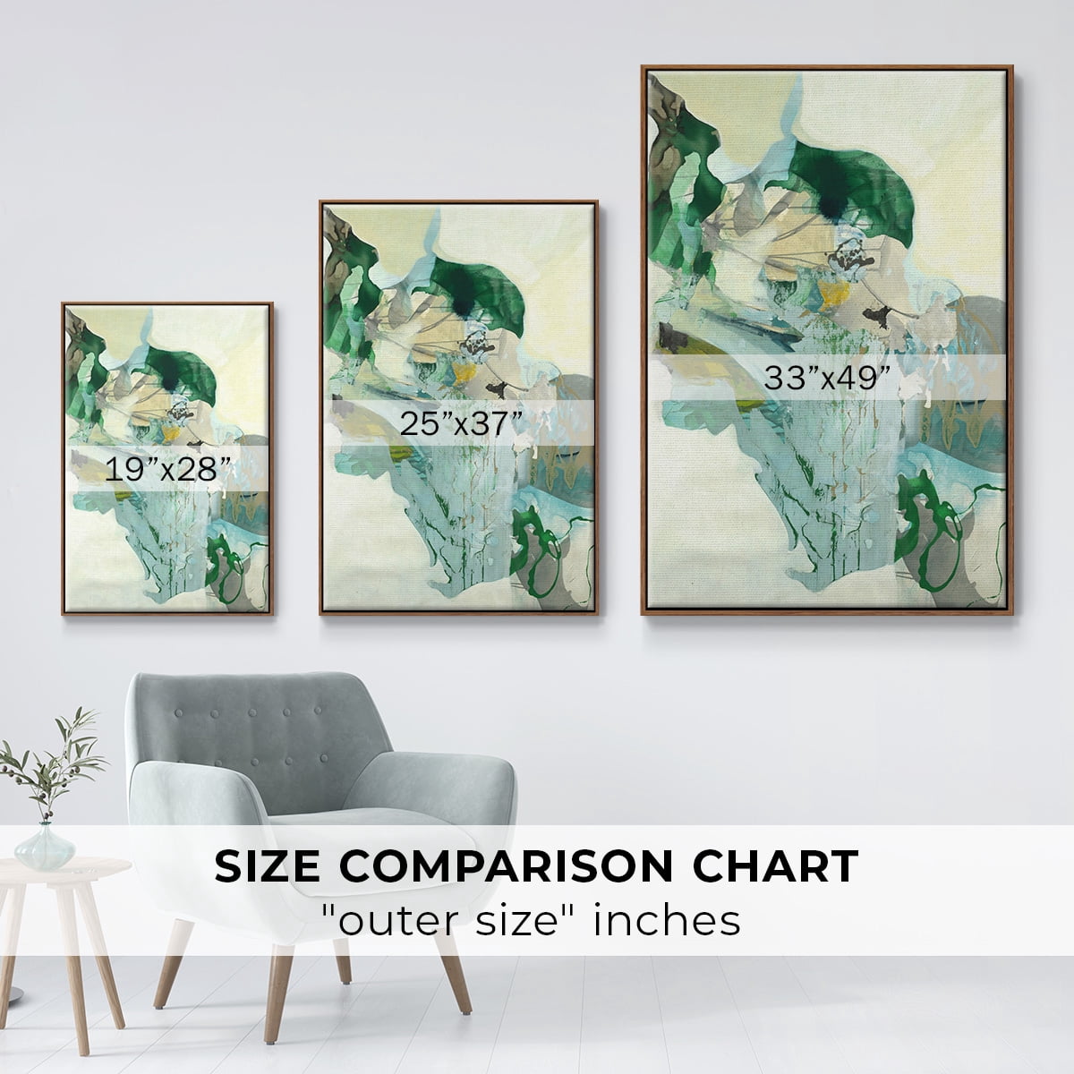 Ivy Framed Premium Gallery Wrapped Canvas - Ready to Hang - 27 x 41 - Walnut Floating Frame