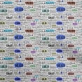 thumbnail image 1 of oneOone Silk Tabby Medium Blue Fabric Writing Text Sewing Craft Projects Fabric Prints By Yard 42 Inch Wide, 1 of 4