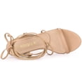 thumbnail image 4 of Sandalias de tacón grueso Allegra K con cordones y correa Mujer Piel Sintética Nude US 6, 4 of 6