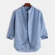 thumbnail image 4 of Camisa Slim Fit Cuello Mao Manga Larga Hombre Vestir Casual, 4 of 8