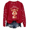 thumbnail image 5 of Chandail en Molleton pour Femmes Chandail Tendance de Noël Col Rond Manches Longues Haut Athlétique Mode Automne, 5 of 5