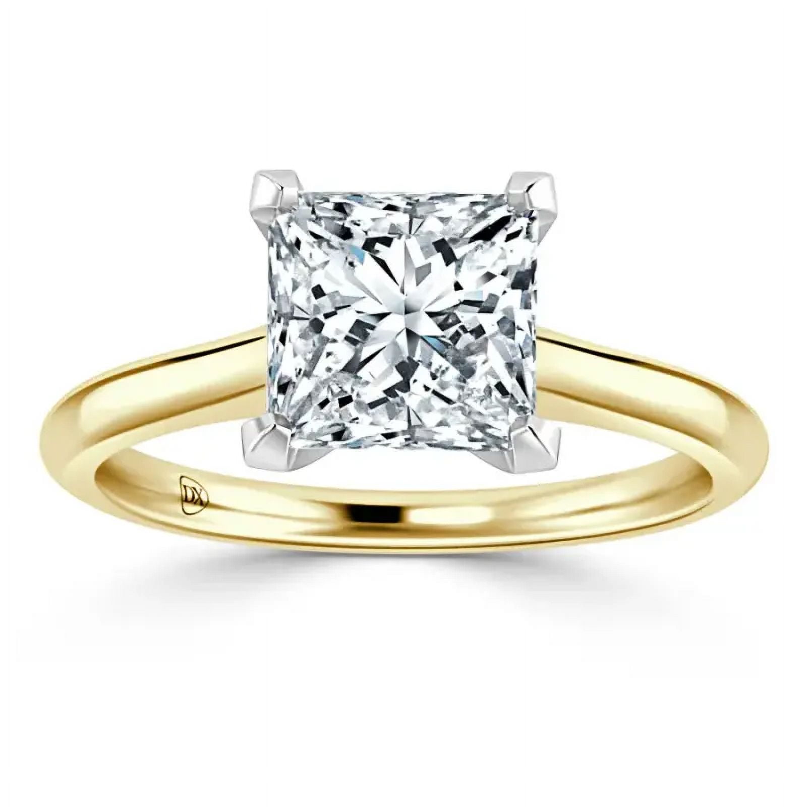 2 Carat IGI Certified Princess Shape Lab Grown Diamond Engagement Ring | 14K Yellow Gold | Solitaire Lab Diamond Ring | FG - VS1- VS2
