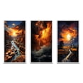 thumbnail image 2 of Designart "Majestic Stormy Landscape" Landscape & Nature Framed Wall Art Set Of 3 - Yellow Storms Frame Gallery Set For Office Decor, 2 of 6