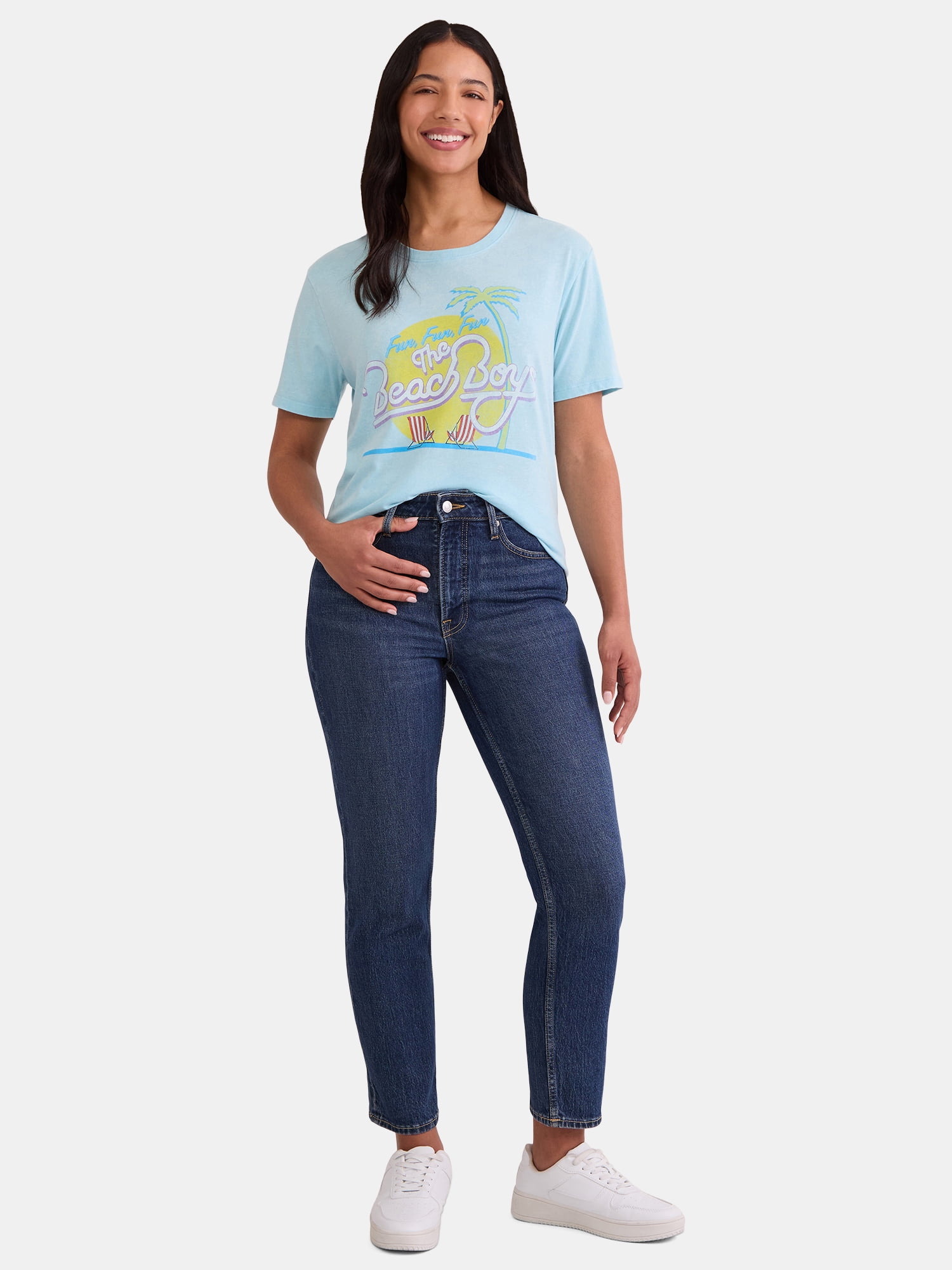 Time and Tru Women's Beach Boys Graphic Tee, Sizes XS-XXXL