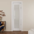 thumbnail image 2 of 24" x 96" Frosted Glass Pocket Door with Soft Close, Solid Door Panel & Pocket Door Hardware & Frame, Bathroom Door, Bedroom Door, Pre-finished & Paintable, White, 2 of 8