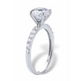 thumbnail image 2 of PalmBeach Jewelry Created White Sapphire Engagement Ring in Platinum-Plated Sterling Silver, 2 of 5