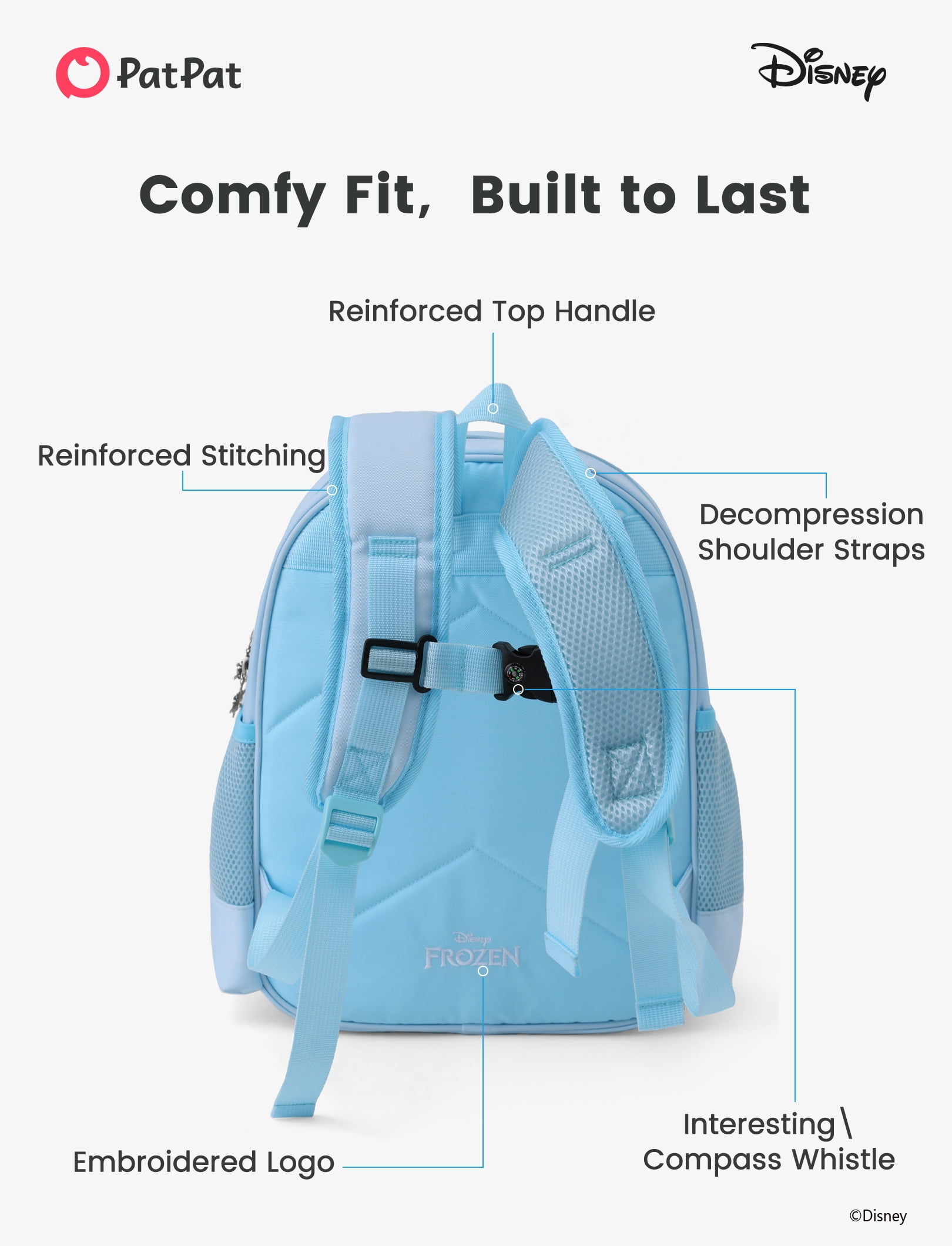 Disney Frozen Elsa Girls Cute Backpack Water Resistant Toddler Backpack Kids Elementary School Bookbag