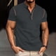 thumbnail image 1 of pstuiky camisetas de hombre, Camiseta de merbau con botones y cuello alto para hombre ropa de hombre s, 1 of 5