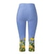 thumbnail image 5 of Moda mujer cintura elástica Yoga deporte Floral estampado pantalones Leggings pantalones recortados Fridja  alkflakhf38122, 5 of 5