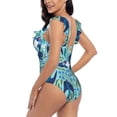thumbnail image 5 of Yiaed Flying Swallows Print Women's Ruffled One Piece Swimsuit V Neck Swimwear Slimming Monokini for Woman-XX-Large, 5 of 8