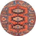 thumbnail image 1 of Ahgly Company Machine Washable Indoor Round Traditional Orange Salmon Pink Area Rugs, 3' Round, 1 of 7