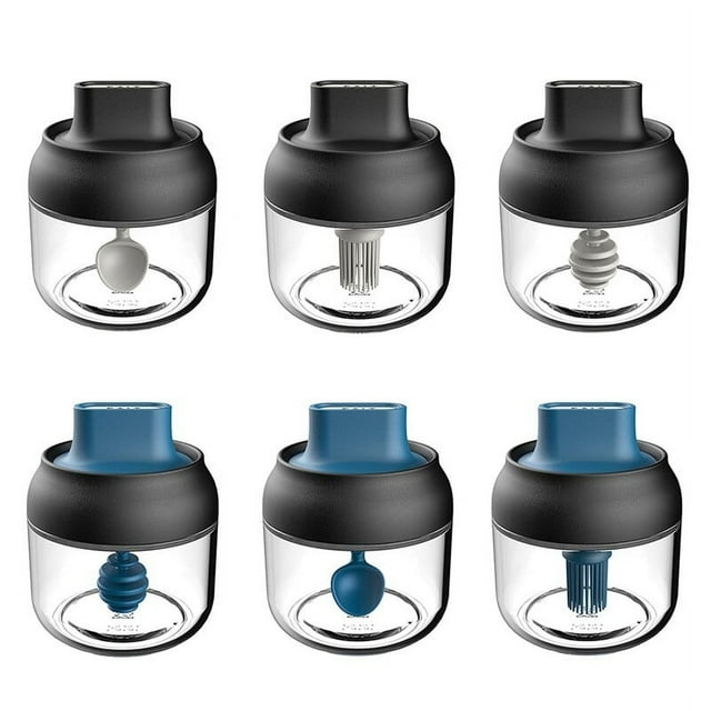 Glass Spice Container Waterproof 6PCS 9.86oz Seasoning Bottle Honey Jar with Lid