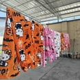 thumbnail image 4 of HelloKitty Anime Pajamas Pants Women Cartoon Family Christmas Halloween Pajama Pants Kawaii Flannel Pajama Pants Black and Pink, 4 of 5