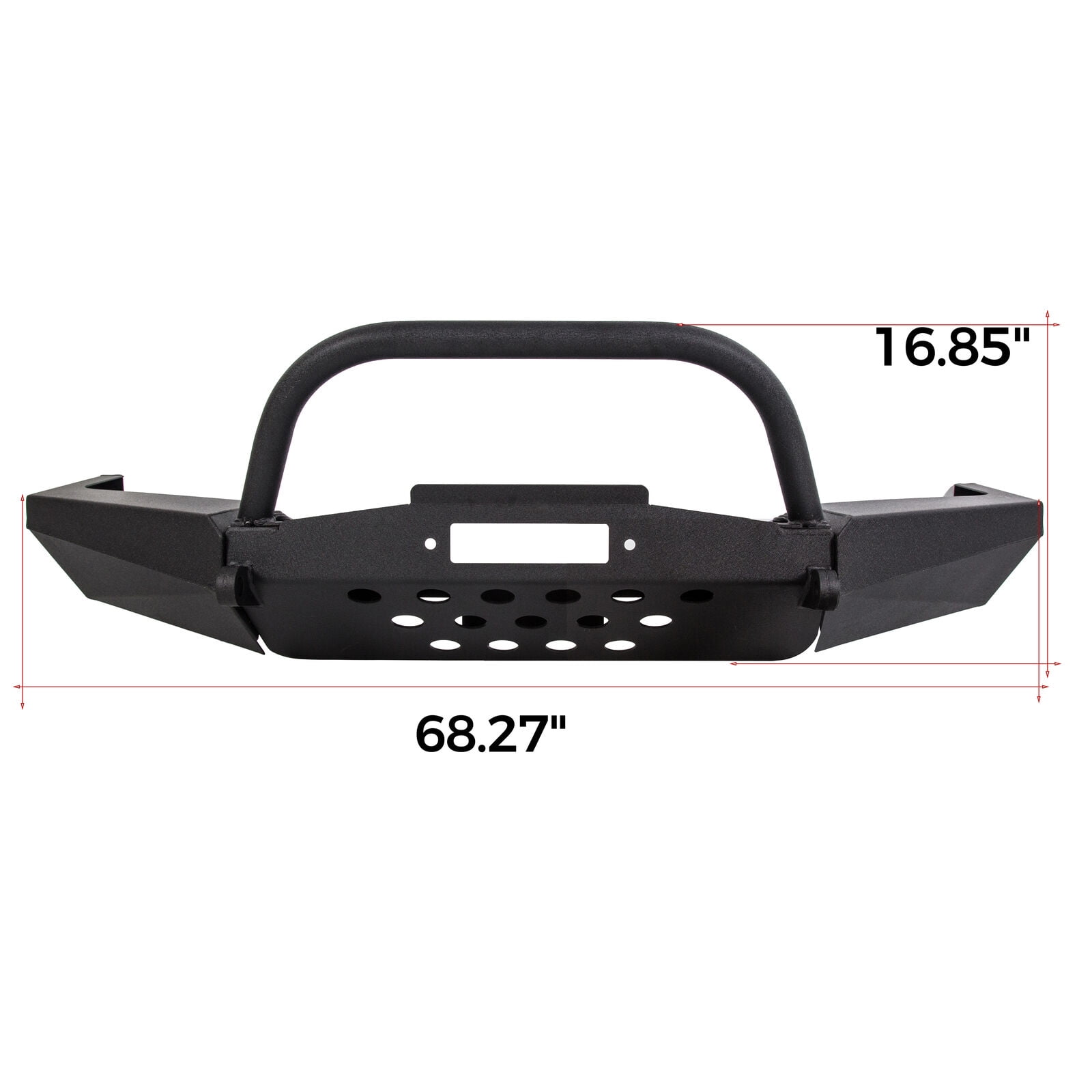 HECASA Modular Front Bumper for 1998-2011 Ford Ranger Pickup W/Winch Plate Bull Bar D-Ring Mounts
