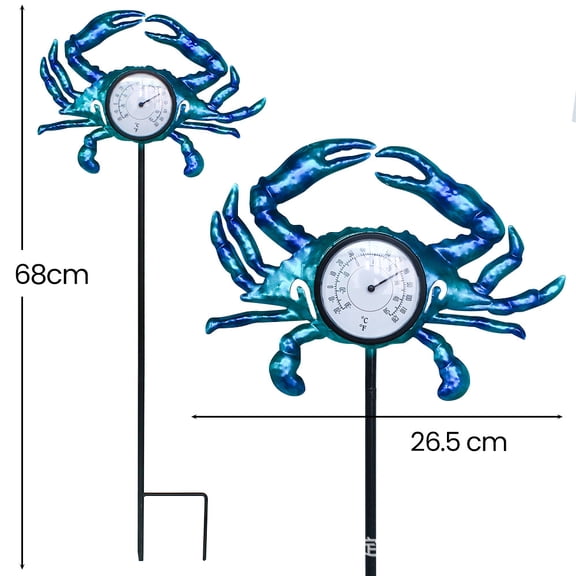 ZLC Outdoor Thermometer Waterproof Metal  Decorative Large Outdoor Thermometers for Patio Outside Garden, Indoor Home Wall Decor