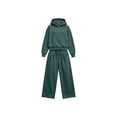 thumbnail image 5 of Zynoxe Womens Sweatsuits 2 Piece Set Long Sleeve Hooded Sweatshirt & Elastic Drawstring Waist Sweat Pants Suit Versatile Solid Color Tracksuit Set Lightweight Suit Set with Pockets Army Green M, 5 of 7