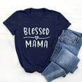 thumbnail image 4 of ALLLIST Blue Womens Tops Crew Neck Short Sleeve Quotes Casual T-Shirts Printed Womens Shirts Under $5, 4 of 5