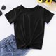 thumbnail image 2 of Gibobby Camisa&nbsp;Vaquera Camisetas con en la parte delantera para niñas pequeñas, camiseta de manga corta sólida con cuello redondo, blusa informal holgada de para verano（Negro， 8-9 Años), 2 of 5