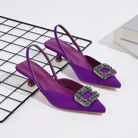 

Women s Rhinestone Decor Stiletto Heels Elegant Point Toe Dress Ankle Strap Heels
