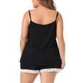 thumbnail image 4 of Agnes Orinda Women's Plus Size Pajamas Sets Cami Lace Panel Elastic Waist Shorts Sleepwear Loungewear, 4 of 4