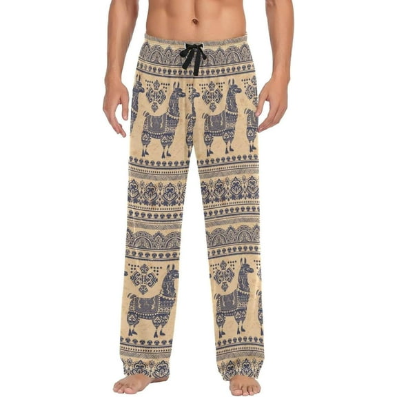 GZHJMY Alpaca Pajama Pants for Men, Lounge Pants Lightweight Men Pajama Bottoms with Drawstring Pockets, Christmas New Year Birthday Gifts, X-Large