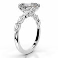 thumbnail image 3 of Blue Jewel 14K White Gold Plated Ring - Excellent 2.3 Ct Emerald Cut Diamond Ring - Engagement Wedding Diamond Rings for Women's - Birthday Gifts - Solitaire with Accent Diamond Rings for Women's, 3 of 7