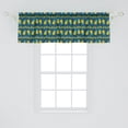 thumbnail image 2 of Ambesonne Hipster Window Valance, Pineapples in Flat Style, 54" X 18", Yellow and Petrol Blue, 2 of 3